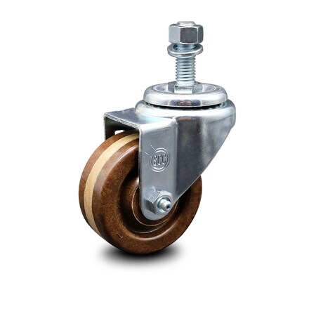 Service Caster 3 Inch High Temp Phenolic Wheel Swivel 12mm Threaded Stem Caster SCC SCC-TS20S314-PHSHT-M1215